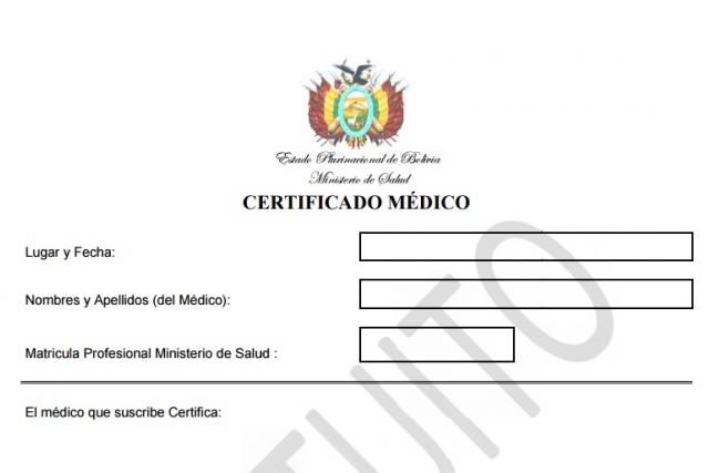 Certificado Medico De Salud 9977